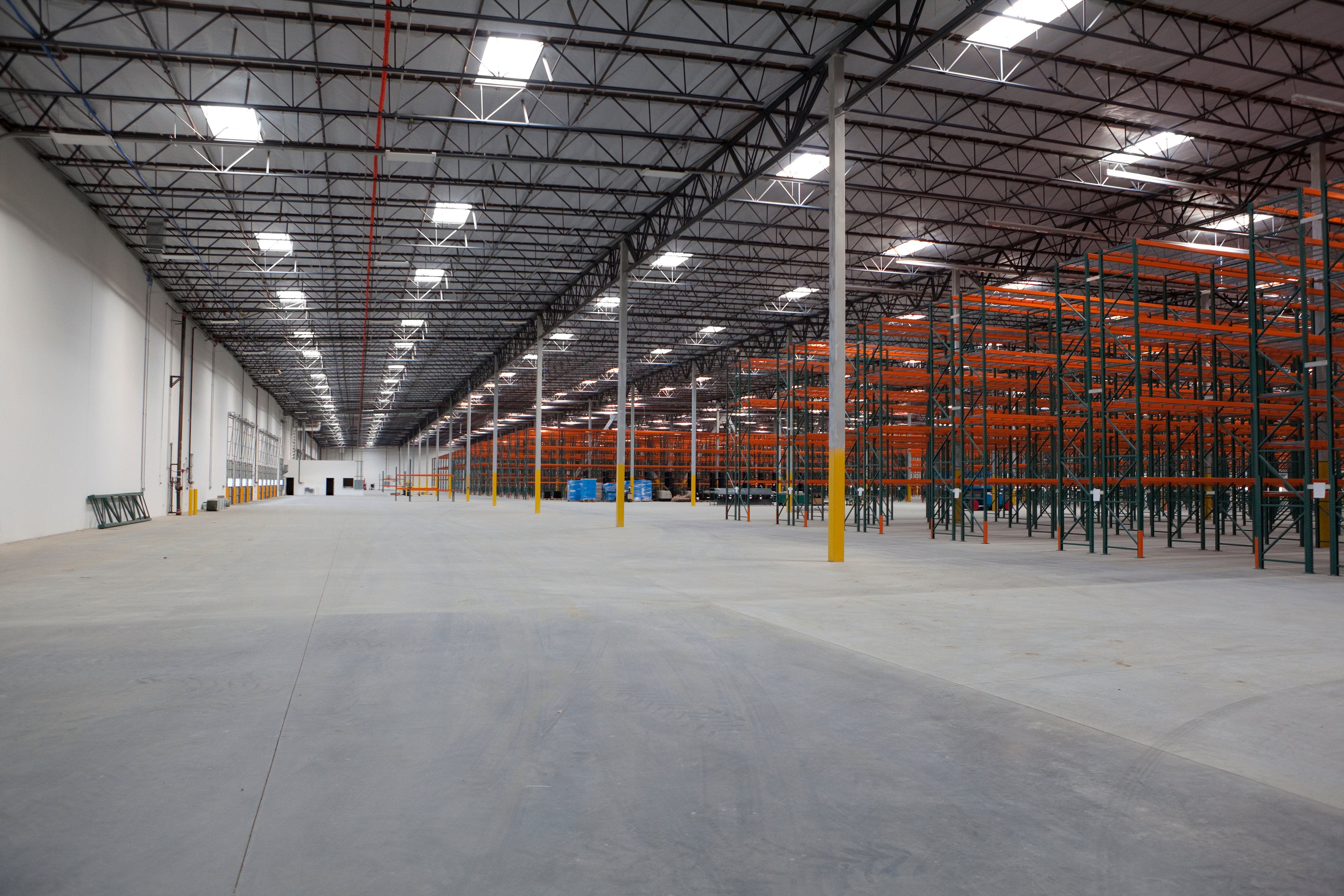 Empty warehouse racks